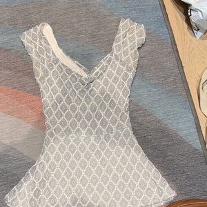 Deletta Cream Lace Detail Top